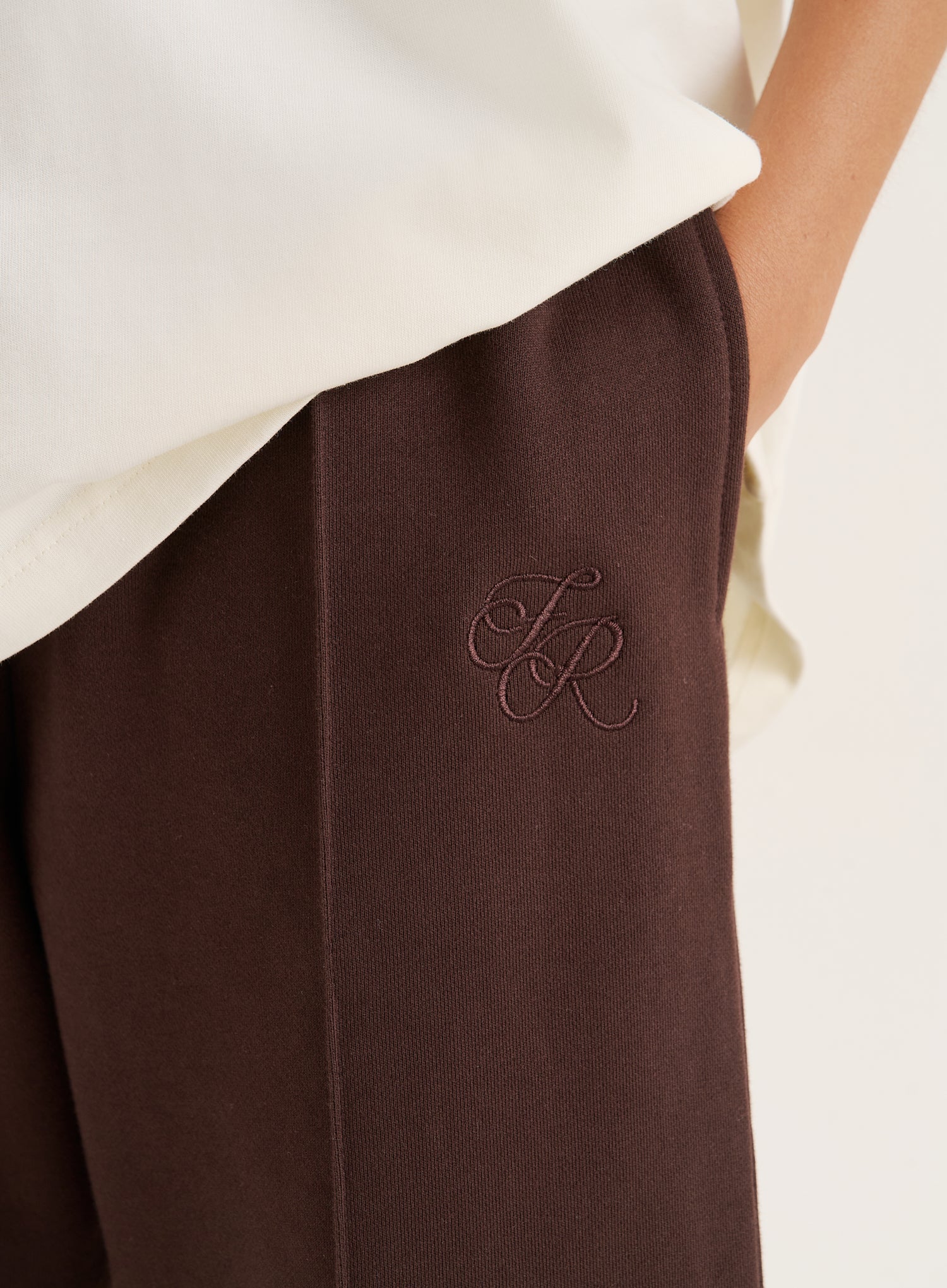 Chocolate 4th Wide Leg Branded Heavyweight Joggers